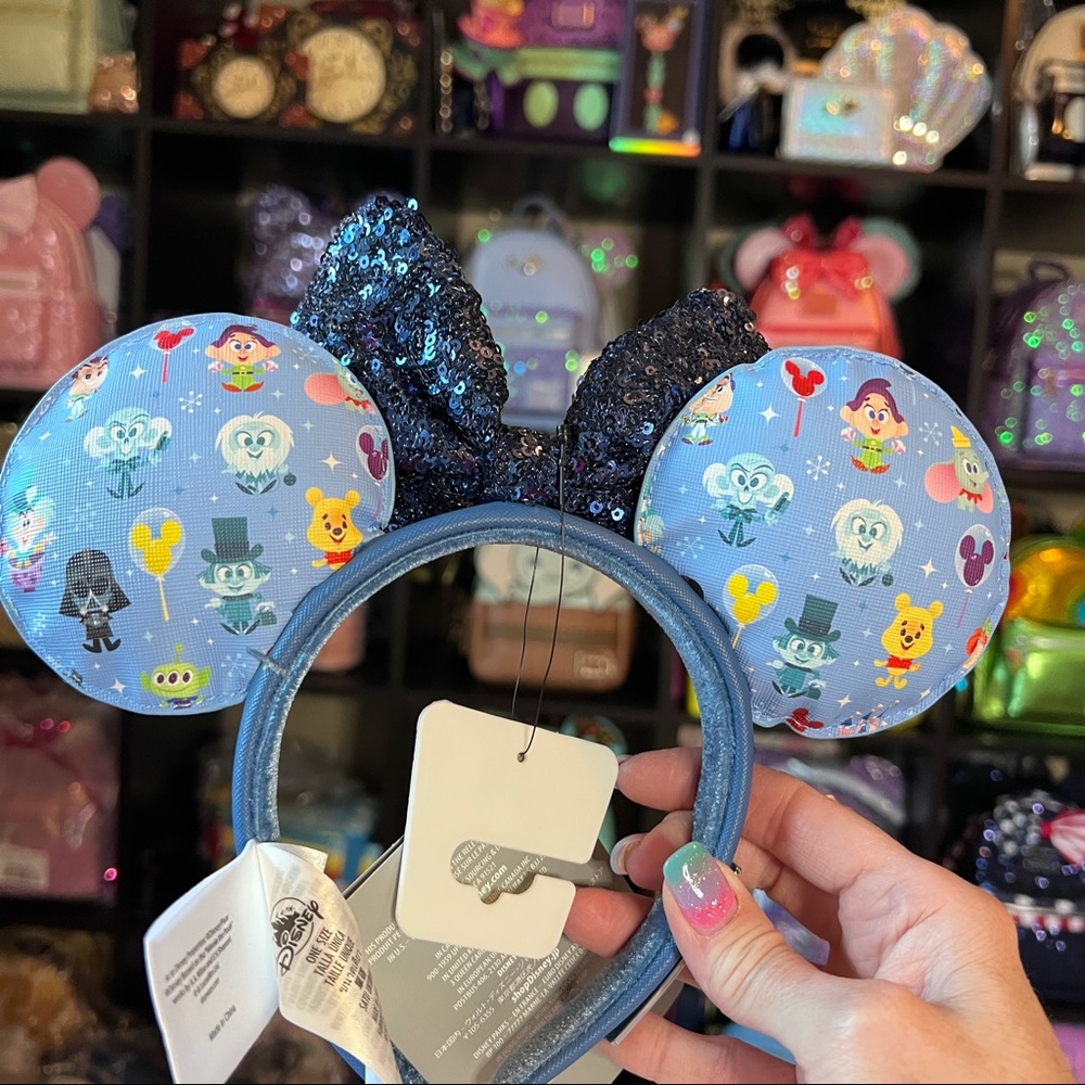 Disney Mickey Minnie AOP Chibi Loungefly Ear Headband Adults NWT In Hand! - Picture 5 of 6